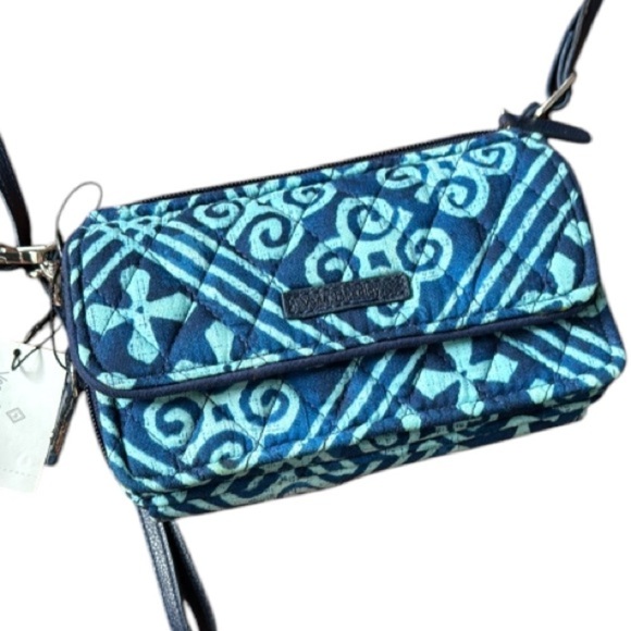 Vera Bradley purse Cuban ties NEW Blue Patterned all in one Crossbody Bag NWT - Picture 1 of 6